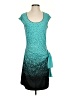 Max Edition Print Teal Casual Dress Size S - photo 1