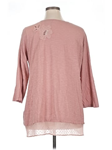LOGO by Lori Goldstein 3/4 Sleeve Top (view 2)
