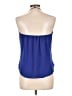 Olivaceous 100% Polyester Blue Sleeveless Blouse Size L - photo 2