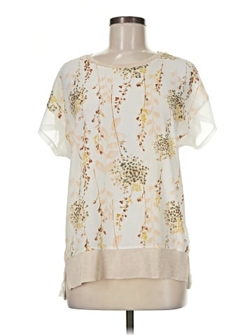 Zara W&B Collection Short Sleeve Blouse (view 1)