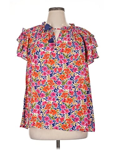 Rose + Olive Short Sleeve Blouse (view 1)