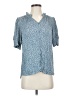 DR2 100% Rayon Blue Short Sleeve Blouse Size S - photo 1