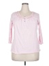 Basic Editions 100% Cotton Pink 3/4 Sleeve Top Size XXL - photo 1