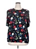 Sag Harbor 100% Rayon Black Short Sleeve Blouse Size 2X - photo 1