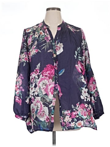 Johnny Was Long Sleeve Silk Top (view 1)