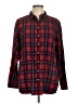 Jachs Girlfriend Plaid Red Long Sleeve Button-Down Shirt Size L - photo 1