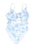 Hurley Print Blue One Piece Swimsuit Size XL - photo 1