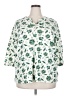 Blair Floral Green 3/4 Sleeve Button-Down Shirt Size 2X - photo 1