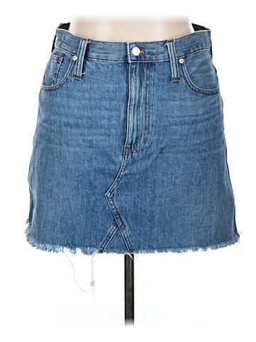 Madewell Rigid Denim A-Line Mini Skirt in Lakeline Wash: Eco Edition (view 1)