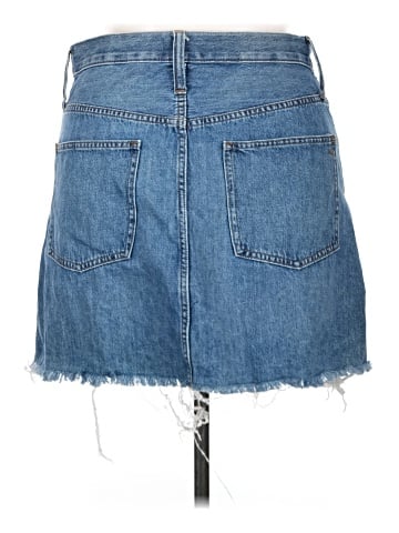 Madewell Rigid Denim A-Line Mini Skirt in Lakeline Wash: Eco Edition (view 2)