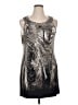 Style&Co Graphic Tropical Silver Cocktail Dress Size XL - photo 1