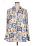 Rose + Olive 100% Polyester Print Blue Long Sleeve Blouse Size XL - photo 1