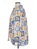 Rose + Olive 100% Polyester Print Blue Long Sleeve Blouse Size XL - photo 5