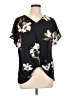 West Kei 100% Polyester Black Short Sleeve Blouse Size L - photo 1