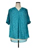 Worthington 100% Polyester Polka Dots Teal 3/4 Sleeve Blouse Size XL - photo 1