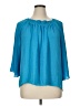 Dana Buchman Blue Long Sleeve Blouse Size XL - photo 1