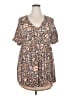 Andree by UNIT 100% Rayon Brown Short Sleeve Blouse Size 2X - photo 1