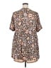 Andree by UNIT 100% Rayon Brown Short Sleeve Blouse Size 2X - photo 2
