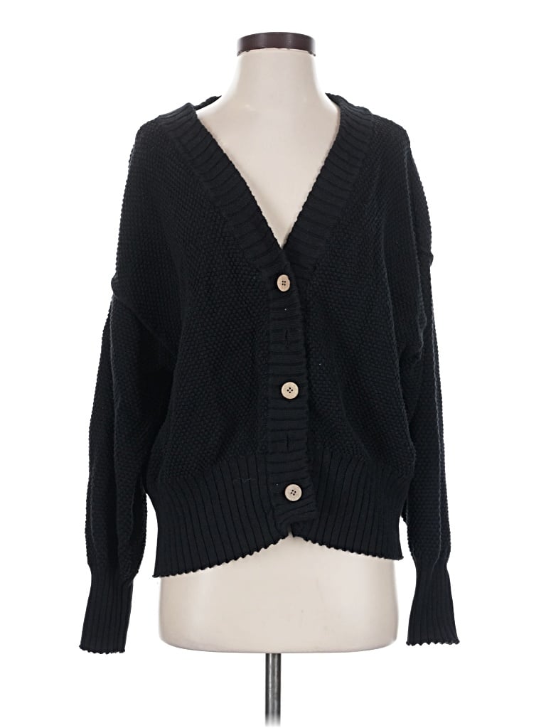 Pre-owned Fp Beach Cardigan Sweater In Black