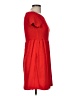 Cato Solid Red Casual Dress Size M - photo 4