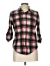 Roommates Plaid Gray 3/4 Sleeve Button-Down Shirt Size L - photo 1