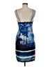 Le Superbe 100% Polyester Graphic Tropical Blue Cocktail Dress Size 6 - photo 2