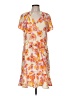 Veronica M. 100% Polyester Print Orange Casual Dress Size M - photo 1