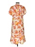 Veronica M. 100% Polyester Print Orange Casual Dress Size M - photo 2