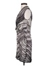Halston Heritage 100% Rayon Chevron-herringbone Silver Cocktail Dress Size 2 - photo 5