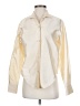 Connie Roberson 100% Silk Metallic Ivory Long Sleeve Silk Top Size S - photo 1