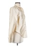 Connie Roberson 100% Silk Metallic Ivory Long Sleeve Silk Top Size S - photo 4