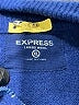 Express 100% Lambswool Color Block Blue Wool Pullover Sweater Size XL - photo 7