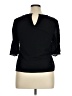 Moon River 100% Cotton Black 3/4 Sleeve Blouse Size XL - photo 2