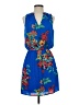 Collective Concepts 100% Polyester Print Blue Casual Dress Size XS - photo 1