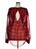 CAbi 100% Polyester Red Long Sleeve Blouse Size XL - photo 2
