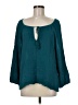 Three Dots 100% Cotton Teal 3/4 Sleeve Blouse Size M - photo 1