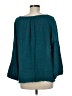 Three Dots 100% Cotton Teal 3/4 Sleeve Blouse Size M - photo 2