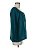 Three Dots 100% Cotton Teal 3/4 Sleeve Blouse Size M - photo 4