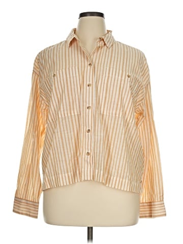 Madewell Boxy Workwear Shirt in Stripe (view 1)