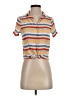 Elodie 100% Rayon Stripes Orange Short Sleeve Button-Down Shirt Size XS - photo 1
