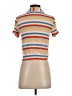 Elodie 100% Rayon Stripes Orange Short Sleeve Button-Down Shirt Size XS - photo 2