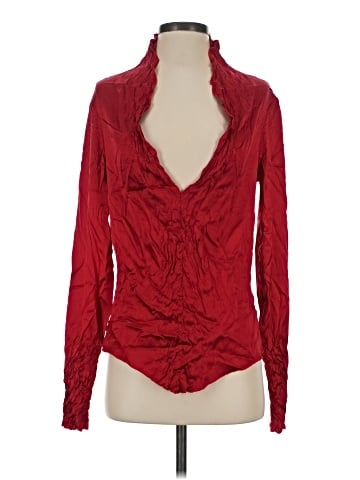 View Long Sleeve Silk Top (view 1)