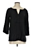 Three Dots 100% Linen Black 3/4 Sleeve Blouse Size XS - photo 1