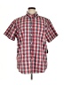 Lee Checkered-gingham Red Short Sleeve Button-Down Shirt Size XL - photo 1