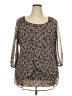DressBarn 100% Polyester Brown 3/4 Sleeve Blouse Size 2X - photo 1