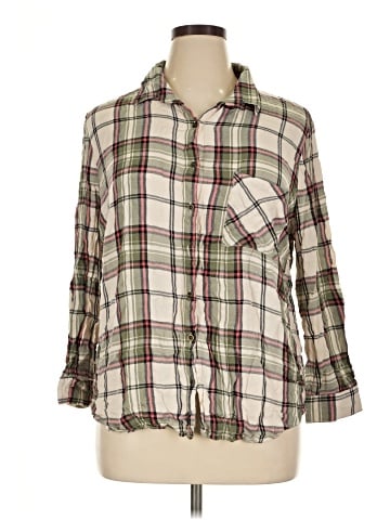 Faded Glory 3/4 Sleeve Button-Down Shirt (view 1)