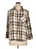 Faded Glory 100% Rayon Plaid Green 3/4 Sleeve Button-Down Shirt Size XL - photo 1