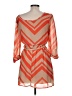 Bongo 100% Polyester Chevron-herringbone Orange Casual Dress Size M - photo 2