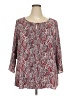 Roz & Ali 100% Polyester Red 3/4 Sleeve Blouse Size 2X - photo 1