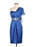 Theia Solid Blue Cocktail Dress Size 6 - photo 1